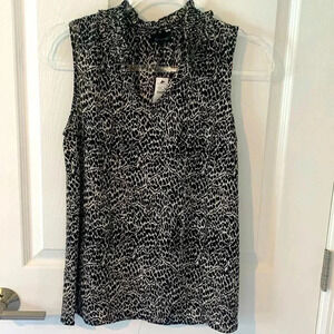 Talbots sleeveless blouse with tie front size small new with tags